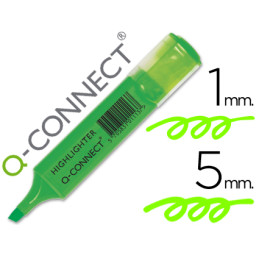 Rotulador Q-CONNECT fluorescente VERDE punta biselada