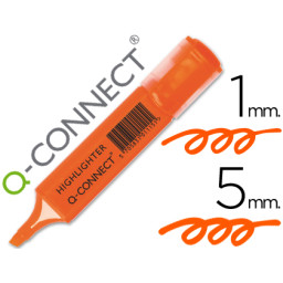 Rotulador Q-CONNECT fluorescente NARANJA punta biselada