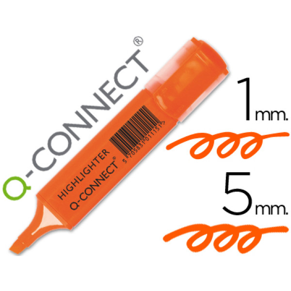 Rotulador Q-CONNECT fluorescente NARANJA punta biselada