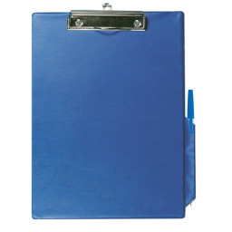 Carpeta portanotas Q-CONNECT DIN A4 clip superior de plástico, color azul