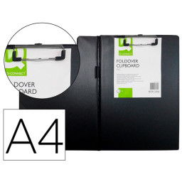 Carpeta Q-CONNECT portablock A4 color negro con miniclip superior y tapa