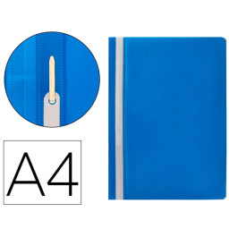 Carpeta dossier Q-CONNECT DIN A4 con fastener de plástico, color azul