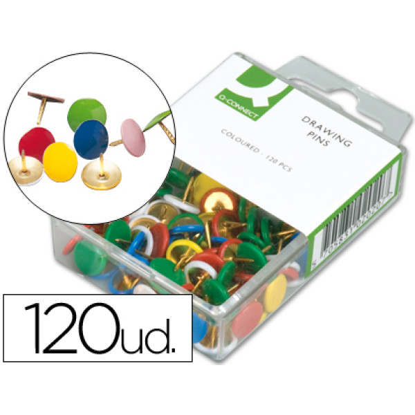 (120) Chinchetas Q-CONNECT colores surtidos 