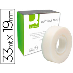Cinta adhesiva Q-CONNECT 33 mt x 19 mm invisible