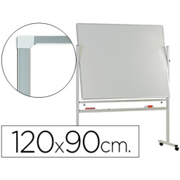 Pizarra Q-CONNECT doble cara melamina 120x90 marco de aluminio  giratoria