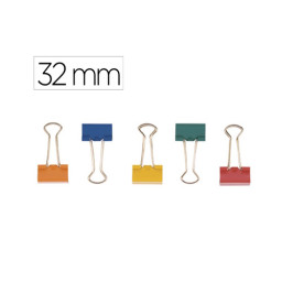 (10) Pinza metálica Q-CONNECT reversible N.3 32mm  #3 colores surtidos