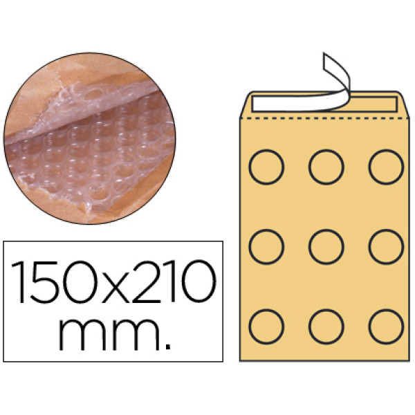 Sobre burbujas Q-CONNECT crema C/0 150x210mm para tamaño A5