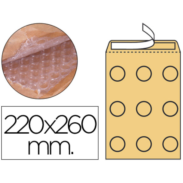 Sobre burbujas Q-CONNECT crema E/2 220x260 mm