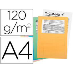 (25) Subcarpeta cartulina Q-CONNECT DIN A4 colores ventana trasparente 120 gr.