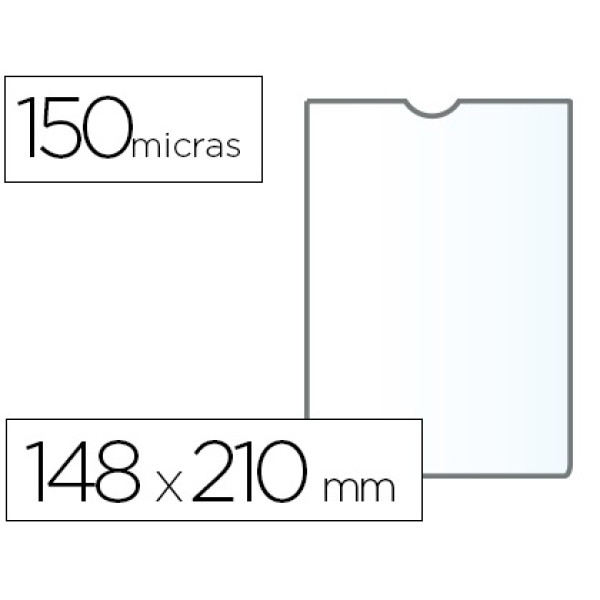 (25) Fundas Q-CONNECT portaducomentos Din A5 150m. trasparente con uñero 148x210mm