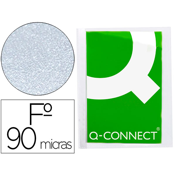 (100) Fundas PROTECTORA Q-CONNECT PVC A4 90micras  CORTE OBLICUO