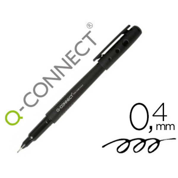 Rotulador Q-CONNECT Fine Liner Negro 0.4 mm. Punta de fibra