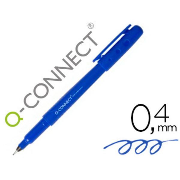 Rotulador Q-CONNECT Fine Liner Azul 0.4 mm. Punta de fibra