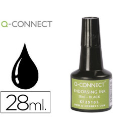 Tinta negra Q-CONNECT para tampón  28ml