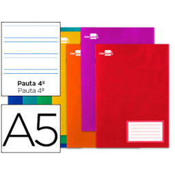 Libreta LIDERPAPEL SMART A5 16 hojas 60g/m2 pauta 4ª 3,5mm con margen