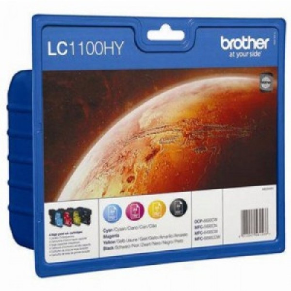 (4) C.t.BROTHER KCMY DCP6690 MFC5890 MFC5895 6690CW 900p.BK y 750p. (kit 4 colores)