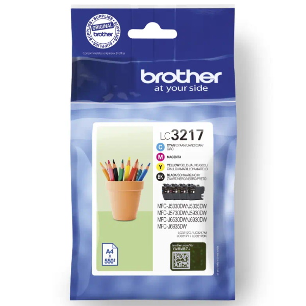 (4) C.t.BROTHER K,C,M,Y MFCJ5330dw MFCJ5730dw  MFC6530dw MFCJ6930dw 550p. kit-4colores