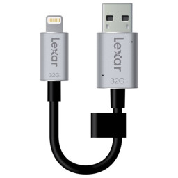 LEXAR JumpDrive C20i 32GB - USB 3.0 +  Lightning iPhone/iPad, cable carga, Lect.95MB/s, Escr.20MB/s