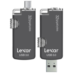 LEXAR JumpDrive M20c 32GB - USB 3.0 + USB Type C 2 conectores, Lect.150MB/s, Escr.60MB/s, Android
