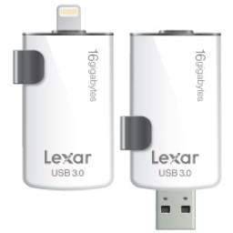 LEXAR JumpDrive M20i 16GB - USB 3.0 +USB Apple IOS 2 conectores, Lect.130MB/s, Escr.25MB/s