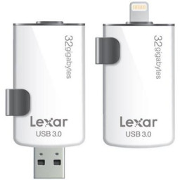 LEXAR JumpDrive M20i 32GB - USB 3.0 +USB Apple IOS 2 conectores, Lect.130MB/s, Escr.25MB/s