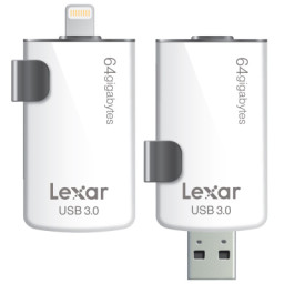 LEXAR JumpDrive M20i 64GB - USB 3.0 +USB Apple IOS 2 conectores, Lect.130MB/s, Escr.25MB/s