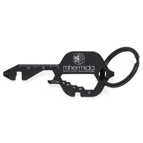 Llavero multiherramienta portátil acero inox negro 13 funciones