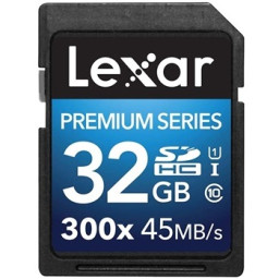 LEXAR SD-HC Platinum 300:  32GB Class 10 300x, Lect.150MB/s  Escr.45MB/s