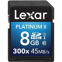 LEXAR SD-HC Platinum 300:  8GB Class 10 ** 300x, Lect.150MB/s  Escr.45MB/s