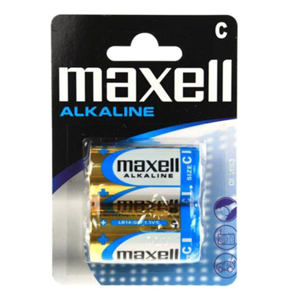 (2) Pila MAXELL alcalina C LR14  Blister (canon LPI incluido)