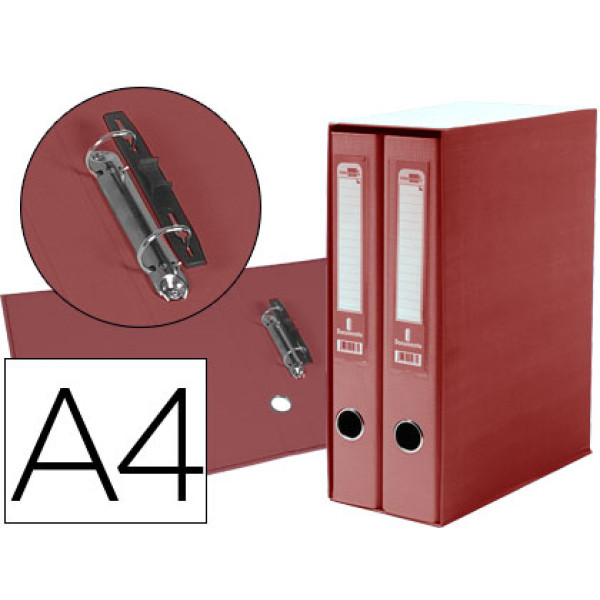 Modulo 2 Archivadores de palanca LIDERPAPEL rojo Folio, 345x280