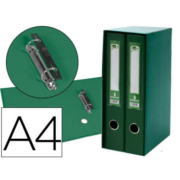 Modulo 2 Archivadores de palanca LIDERPAPEL verde Folio, 345x280