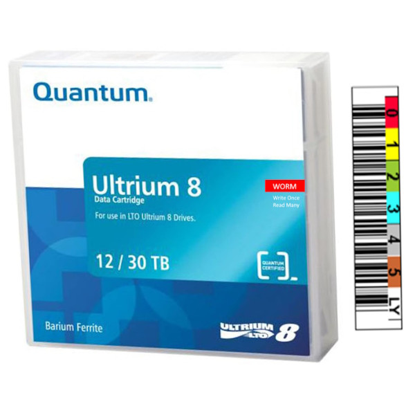 DC QUANTUM Ultrium LTO-8 WORM etiquetados 12TB/30TB especial una sola grabación