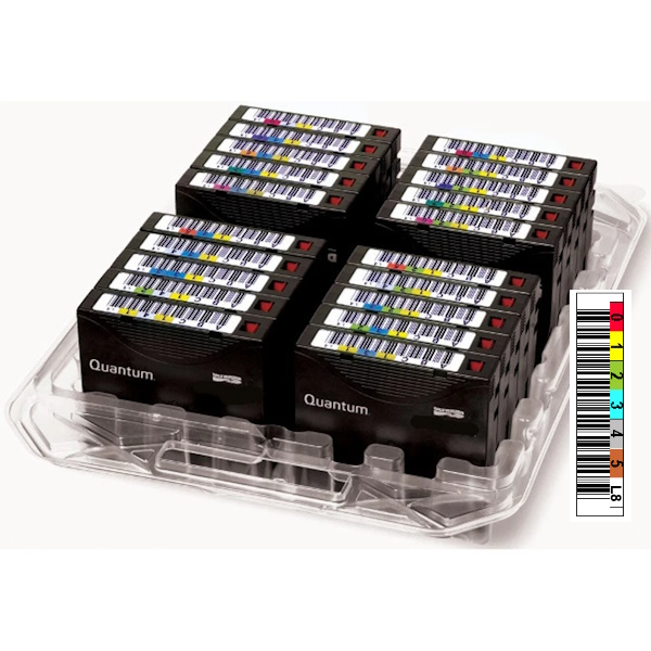 (20) DC QUANTUM Ultrium LTO-8 Library pack label 12TB/30TB (sin estuche individual etiquetadas)