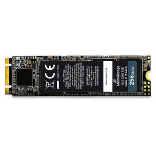 SSD interno MEDIARANGE 256GB - M.2 2280 SATA 6 Gb/s lect.500MB/s escr.400MB/s