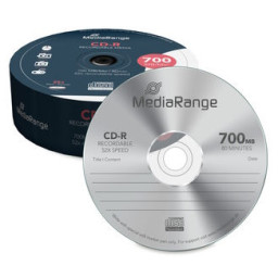 (T25) CD-R MEDIARANGE 700MB 80min 52x speed Tarrina-25 (superficie plateada no imprimible) (T25) CD-R MEDIARANGE 700MB 80min 52x speed Tarrina-25 (superficie plateada no imprimible)