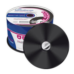 (T50) CD-R MEDIARANGE 700MB 80min 52x speed imprimible inkjet Vynil black dye