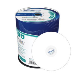 (T100) DVD+R DL MEDIARANGE 8,5GB imprimible inkjet printable Full Face, 8x, Doble-capa  (tarrina-100)