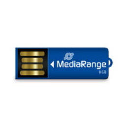 Memoria USB MEDIARANGE nano paper clip 8GB flash drive USB 2.0, pequeña 36x12x4mm, azul