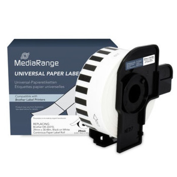 Rollo etiquetas MEDIARANGE BROTHER continua 29mm largo 30,48mts. (compatible DK22210) Rollo etiquetas MEDIARANGE BROTHER continua 29mm largo 30,48mts. (compatible DK22210)