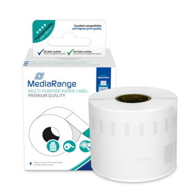 Rollo etiquetas papel MEDIARANGE DYMO 41x89mm 300et. adhesivo removible (compat.11356/S0722560)