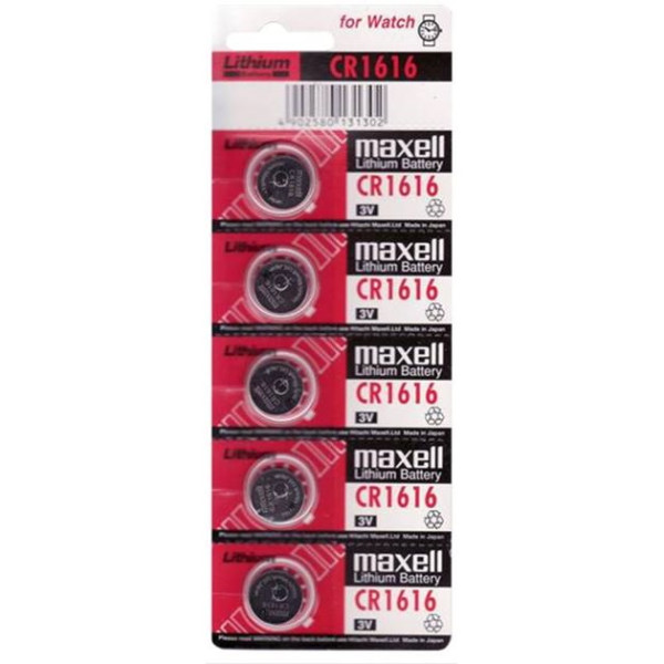 (5) Pila MAXELL CR1616 botón Litio 3v Blister (Tasa incluida)