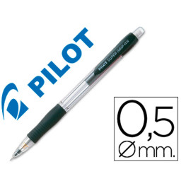 Portaminas PILOT Super Grip negro (H-185-SL) 0,5mm. Mechanical pencil. Confortable rubber grip.