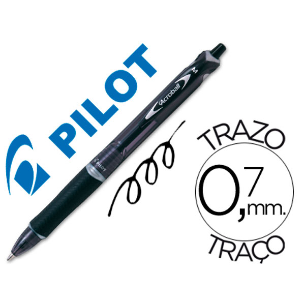 Bolígrafo PILOT Acroball retráctil tinta aceite negro