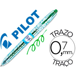 Bolígrafo tinta gel PILOT B2P verde reciclado