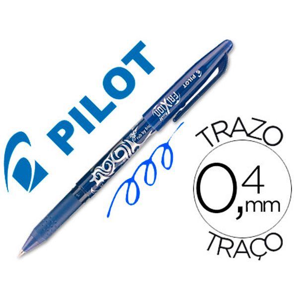 Bolígrafo PILOT Frixion borrable azul tinta GEL Punta 0,7mm. Trazo 0,4mm.