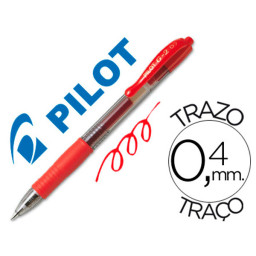 Bolígrafo PILOT G-2 retráctil rojo Tinta GEL. Trazo 0,4mm. Punta 0,7mm. (BL-G2-7)