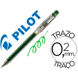 Bolígrafo punta aguja PILOT G-TEC C4 verde tinta de gel. 0,4mm. Fino y preciso.