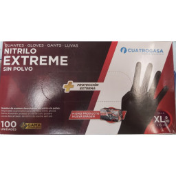 (100) Guantes de nitrilo Extreme negro talla XL 5,5g Gama Extrafuerte + resistentes *