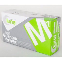 (100) Guantes de látex desechables talla XL con polvo, protección bacterias/antivirus (GL9)